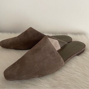 VINCE Gena Suede Mules In Brown